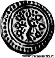Линдау, брактеат королевского монетного двора 1190, серебро
