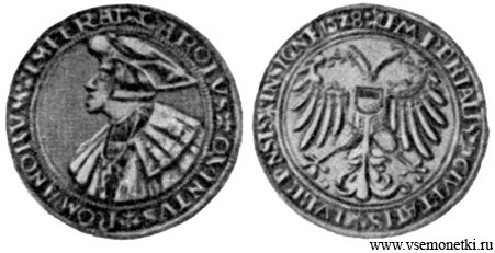Серебряный гульден г. Любека 1528