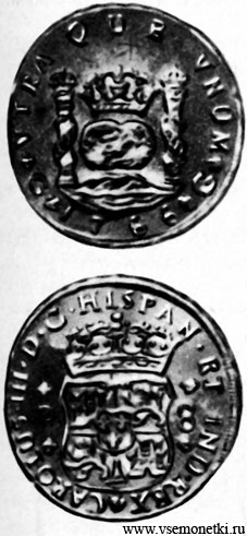 Гватемала, карл III Испанский (1759-1788) колоннато 1766, серебро