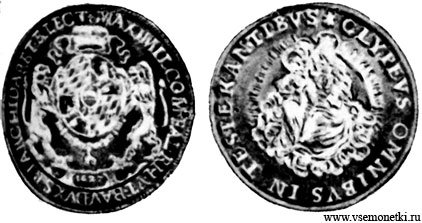 Курфюршество Бавария, мадонненталер 1627, серебро