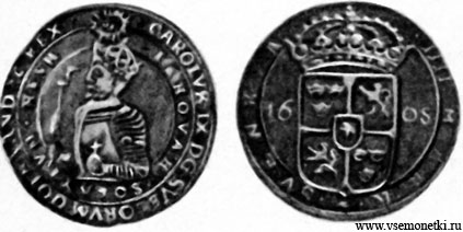 Швеция, 4 марки 1608, серебро