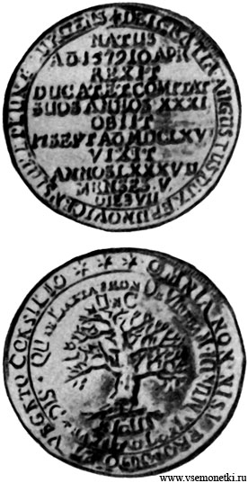 Талер на смерть Августа Младшего Брауншвейг-Вольфенбюттельского (1634-1666), серебро