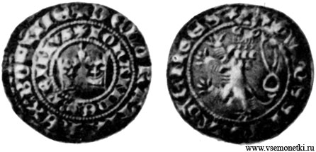Чехия, Ян I Люксембургский (1310-1346), пражский грош, чеканенный между 1311 и 1318, серебро