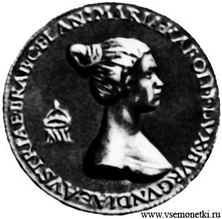 Италия, ренесанская медаль 1477 с портретами Максимилиана I и Марии Бургундской, медальер Джовани Кандида, серебро