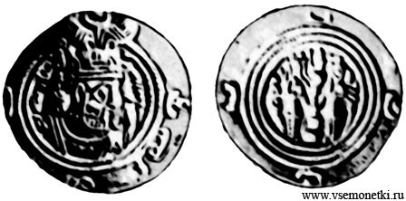 Персия, монета Хосрова II (591-628), серебро