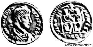 Рим, солид имп. Феодосия (379-395), чеканенный в Трире