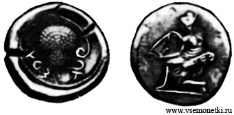 Киликия, статер конца 5 - начала 4 в. до н.э., серебро