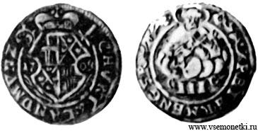 Трир, тройной петерменхен 1708, серебро