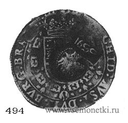 Рис. 494. Серебряный патагон. Ефимка. Филипп IV, Антверпен, 1622. Испанские Нидерланды, Брабант. Эрмитаж.