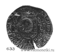 Рис. 633. Серебряный патагон. Ефимка. Филипп IV, 1624. Испанские Нидерланды, Турнэ. Эрмитаж. 