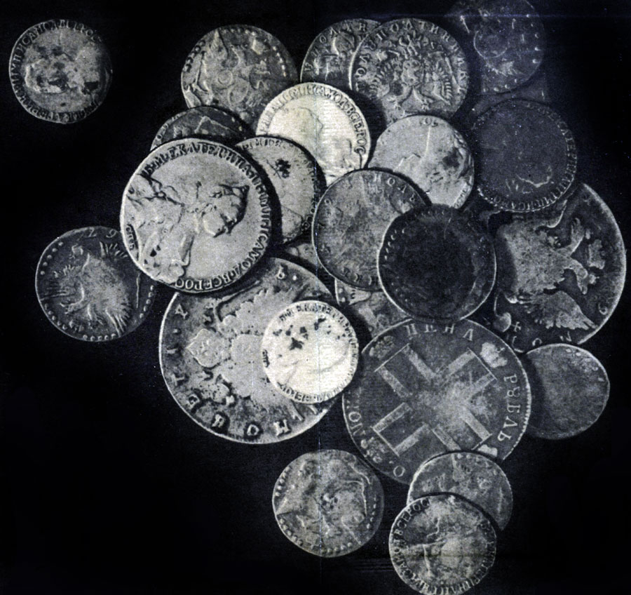 Клад монет XVIII в., найденный в 1973 г. в деревне Луци-Мосарская Глубокского района Витебской области