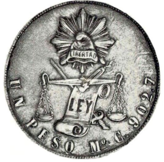 Рис. 22. Об. ст. Мексиканская республика. 1 песо 1869 г. Серебро