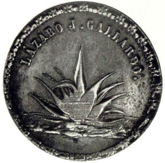 Об. ст. Тлако асьенды Камичинес 1857 г, Латунь