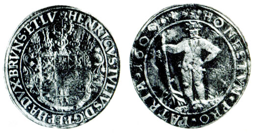 Таблица 14. Талер, серебро, герцогство Брауншвейг -  Вольфенбюттель, Генрих Юлий, 1609 г.