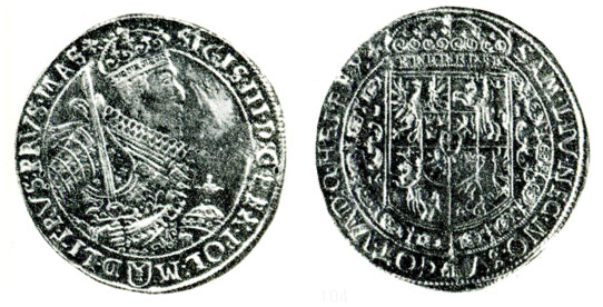 Таблица 18. Талер коронный, серебро, Сигизмунд III, 1628 г.