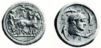 Таблица 1. Тетрадрахма, серебро, Сиракузы, ок. 510 г. до н. э